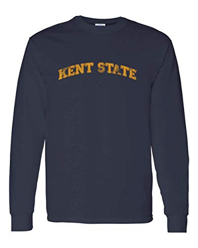 Kent State Block Letters One Color Long Sleeve T-Shirt - Navy