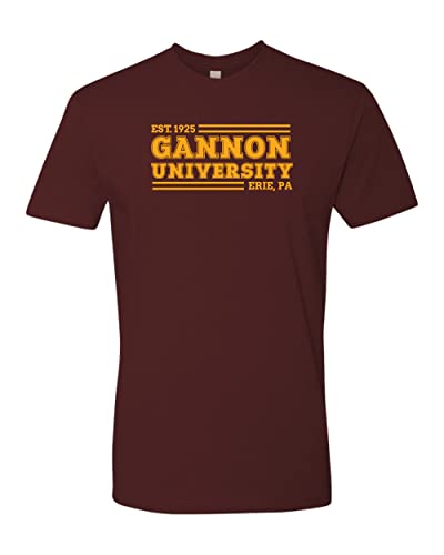 Gannon University Block Text 1 Color Exclusive Soft Shirt - Maroon