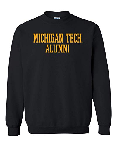 Michigan Tech Alumni Text One Color Crewneck Sweatshirt - Black