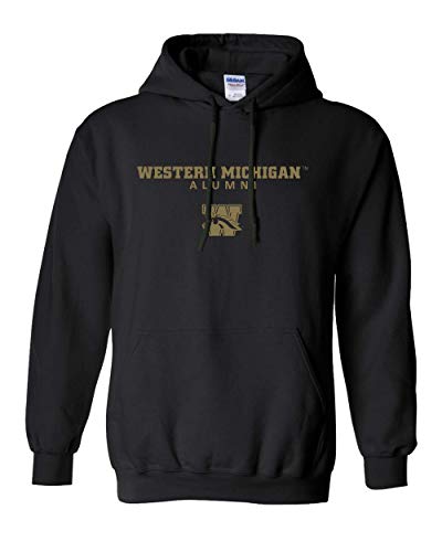 Western Michigan University Alumni Hooded Sweatshirt WMU Broncos Logo Apparel Mens/Womens Hoodie - Black