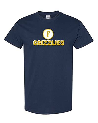 Vintage F Circle Franklin Grizzlies Two Color T-Shirt - Navy