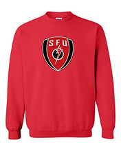 Load image into Gallery viewer, Saint Francis SFU Shield Crewneck Sweatshirt - Red
