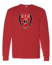 Load image into Gallery viewer, Saint Francis SFU Shield Long Sleeve T-Shirt - Red
