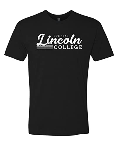 Vintage Lincoln College Est 1865 Soft Exclusive T-Shirt - Black