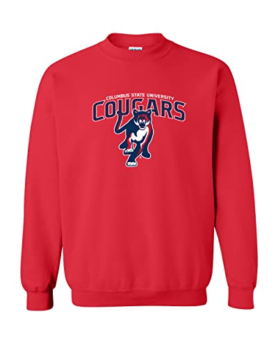 Columbus State University Cougars Red Crewneck Sweatshirt - Red