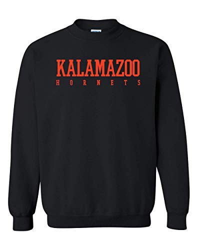 Kalamazoo Hornets Text Only Crewneck Sweatshirt - Black