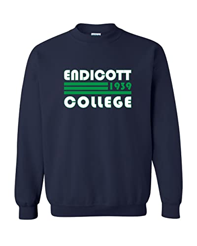 Retro Endicott College Crewneck Sweatshirt - Navy