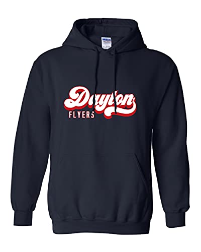University of Dayton Flyers Vintage Hooded Sweatshirt - Navy