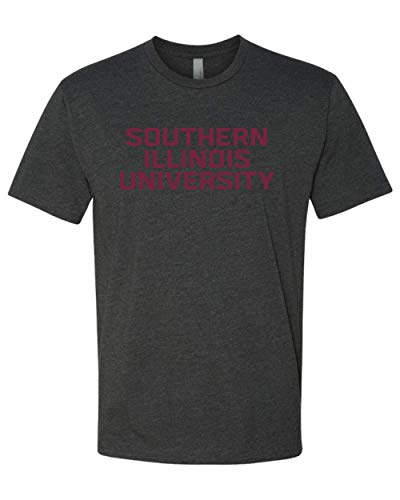 Premium Southern Illinois Salukis Text One Color T-Shirt - Charcoal