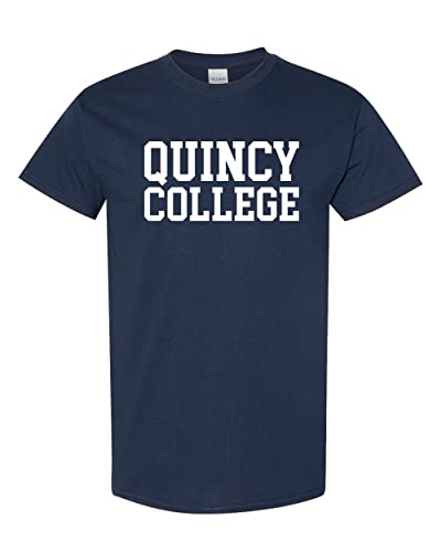 Quincy College Block Letters T-Shirt - Navy