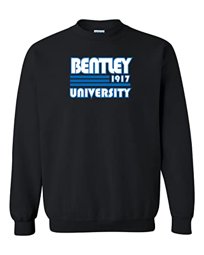 Retro Bentley University Crewneck Sweatshirt - Black