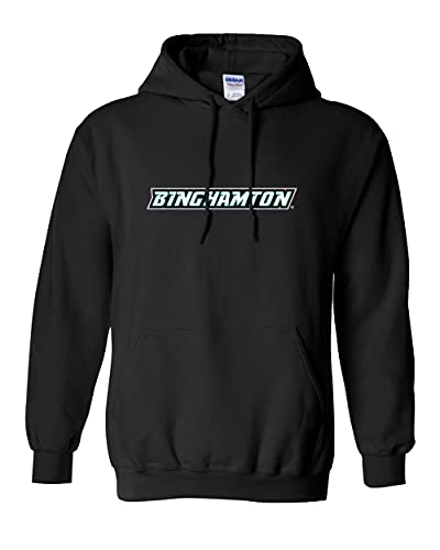 Binghamton Horizontal Text Hooded Sweatshirt - Black