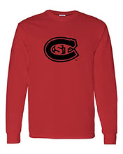 Load image into Gallery viewer, St Cloud State Black C Long Sleeve T-Shirt - Red
