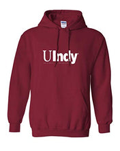 Load image into Gallery viewer, University of Indianapolis UIndy White Text Hooded Sweatshirt - Cardinal Red

