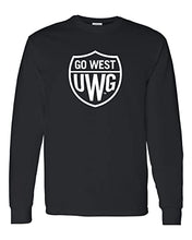 Load image into Gallery viewer, University of West Georgia Go West Long Sleeve Shirt - Black
