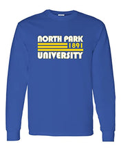 Load image into Gallery viewer, Retro North Park University Long Sleeve T-Shirt - Royal
