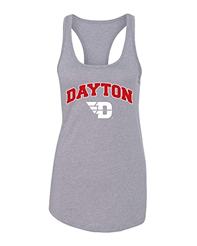 University of Dayton D Block Two Color Tank Top - Heather Grey