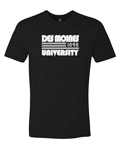 Retro Des Moines University Soft Exclusive T-Shirt - Black