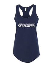 Load image into Gallery viewer, Broward College Text Ladies Tank Top - Midnight Navy
