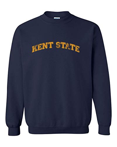 Kent State Block Letters One Color Crewneck Sweatshirt - Navy