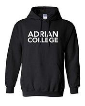 Load image into Gallery viewer, Adrian College Stacked 1Color White Text Hooded Sweatshirt - Black

