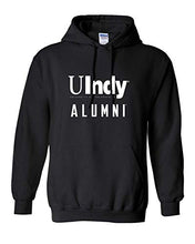 Load image into Gallery viewer, University of Indianapolis UIndy Alumni White Text Hooded Sweatshirt - Black
