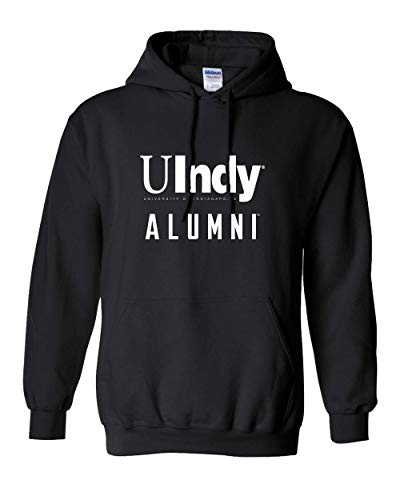 University of Indianapolis UIndy Alumni White Text Hooded Sweatshirt - Black