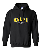 Load image into Gallery viewer, Valparaiso Valpo Est 1859 Hooded Sweatshirt - Black
