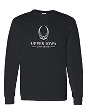 Load image into Gallery viewer, Upper Iowa University 1 Color Long Sleeve Shirt - Black
