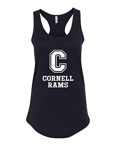 Cornell College Mascot 1 Color Ladies Tank Top - Black