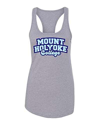 Mount Holyoke College Block Letters Ladies Tank Top - Heather Grey