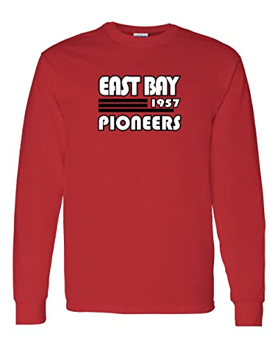 Retro East Bay Pioneers Long Sleeve T-Shirt - Red
