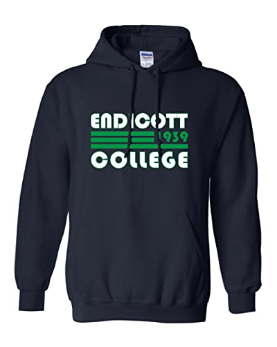 Retro Endicott College Hooded Sweatshirt - Navy