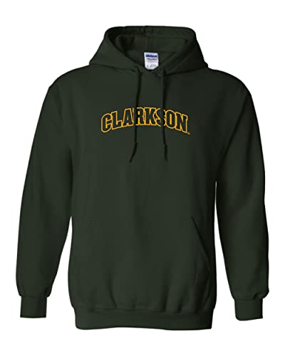 Clarkson University Block Letters Logo Hooded Sweatshirt - Forest Green