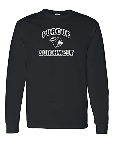 Purdue Northwest Stacked One Color Long Sleeve T-Shirt - Black