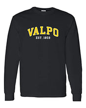Load image into Gallery viewer, Valparaiso Valpo Est 1859 Long Sleeve T-Shirt - Black
