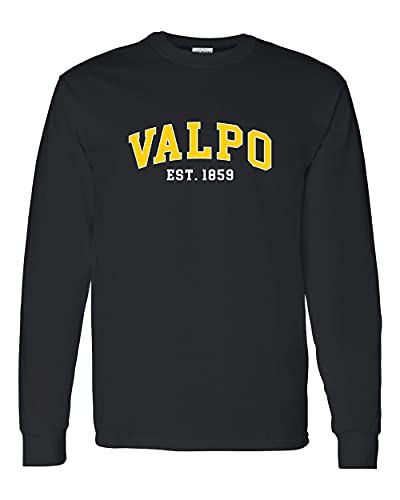 Valparaiso Valpo Est 1859 Long Sleeve T-Shirt - Black