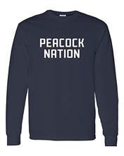 Load image into Gallery viewer, Saint Peter&#39;s Peacock Nation Long Sleeve Shirt - Navy
