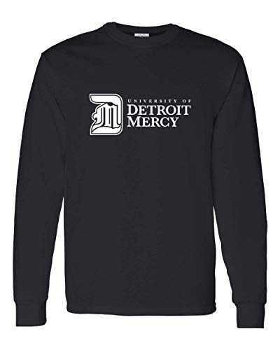 Detroit Mercy DM Text One Color Long Sleeve T-Shirt - Black