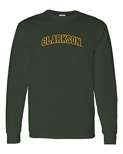 Clarkson University Block Letters Logo Long Sleeve T-Shirt - Forest Green