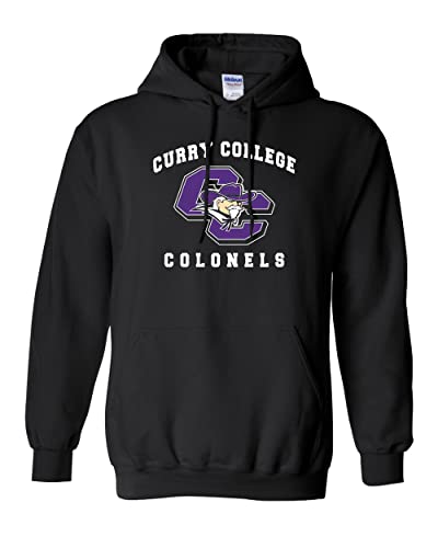 Curry College Colonels Logo Hooded Sweatshirt - Black