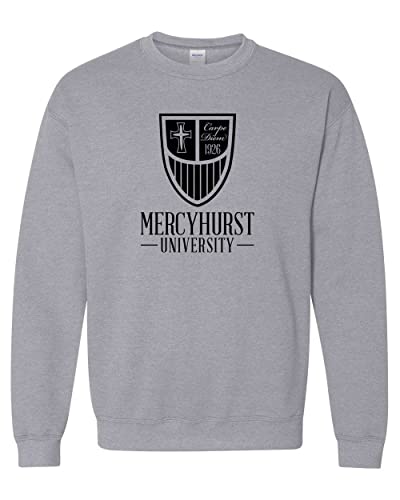 Mercyhurst Primary Shield Hooded Sweatshirt - Sport Grey