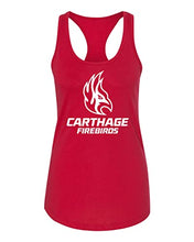 Load image into Gallery viewer, Carthage College Firebirds Stacked Ladies Tank Top - Red
