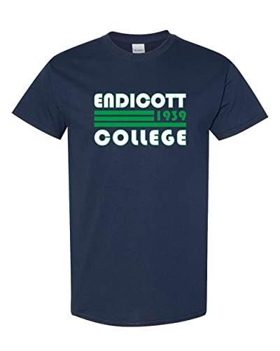 Retro Endicott College T-Shirt - Navy