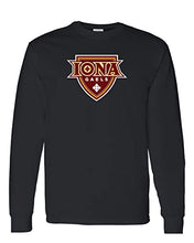 Load image into Gallery viewer, Iona College Full Color Logo Long Sleeve T-Shirt - Black
