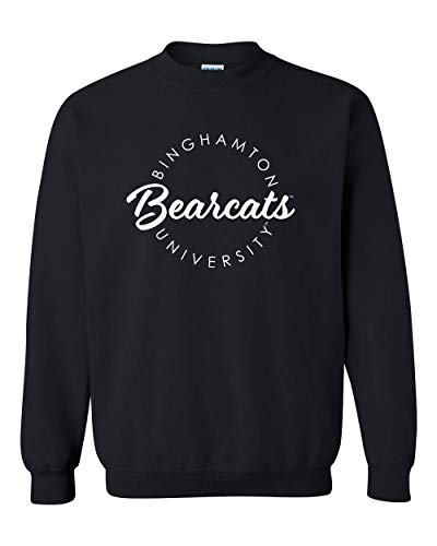 Binghamton University Circular 1 Color Crewneck Sweatshirt - Black