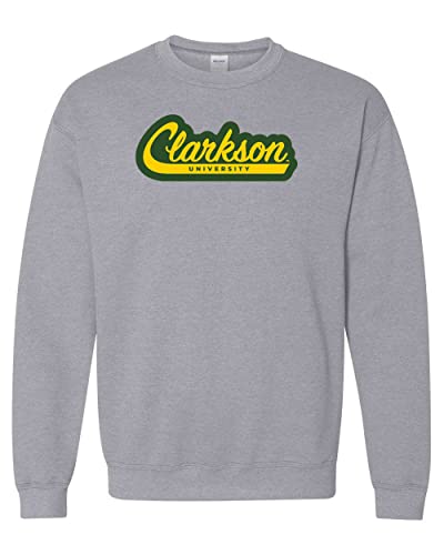 Clarkson University Banner Logo Crewneck Sweatshirt - Sport Grey
