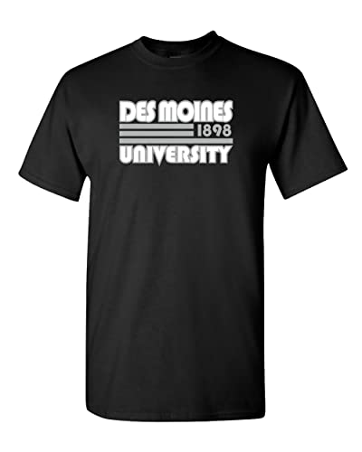 Retro Des Moines University T-Shirt - Black