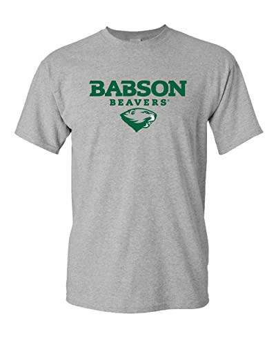 Babson Beavers Full Logo T-Shirt - Sport Grey
