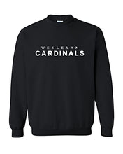 Load image into Gallery viewer, Wesleyan University Mascot Text Crewneck Sweatshirt - Black
